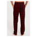 Pyžamové nohavice Italian Fashion Zeman - dlhé bavlnené Čierno-červená