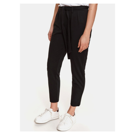 Black cropped trousers with tie TOP SECRET - Women's