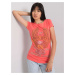Women's coral t-shirt with app