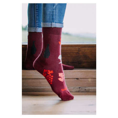 Bordové vzorované ponožky Víno Fusakle