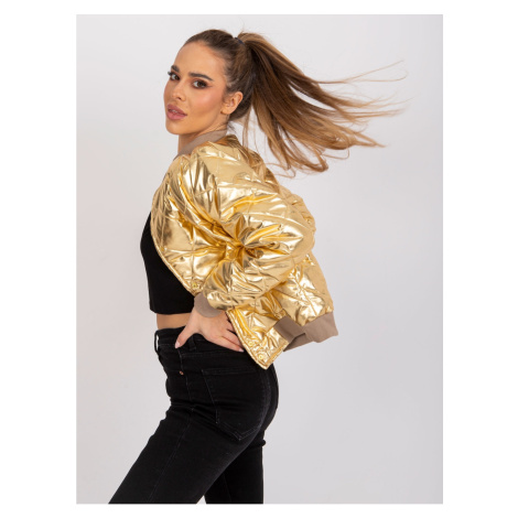 Sherise gold quilted bomber jacket