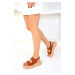 Soho Tan Suede Women&#39;s Sandals 18982