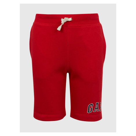 Červené chlapčenské šortky teplákové logo GAP