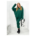 Insulated cotton set, sweatshirt with embroidery + trousers green