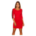 Sexy Koucla 3/4 sleeve shift dress red