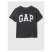 Tmavosivé chlapčenské tričko s logom GAP
