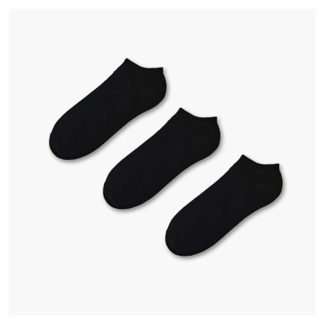 Cropp - Súprava 3 párov čiernych členkových ponožiek - Čierna