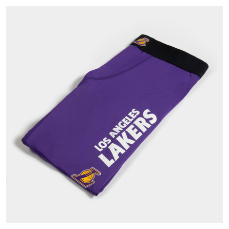 Pánske 3/4 spodné legíny na basketbal NBA Los Angeles Lakers fialové TARMAK