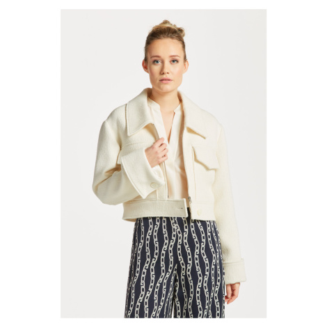 BUNDA GANT CROPPED BOUCLE JACKET CREAM3