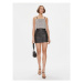 Juicy Couture Mini sukňa Chainmail JCMGS223261 Strieborná Slim Fit