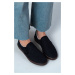 NİŞANTAŞI SHOES Tweety Anthracite Denim Elastic Detailed Flat Sole Women's Ballerinas