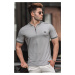 Madmext Gray Polo Collar Men's T-Shirt 9281