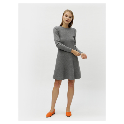 Sivé melírované svetrové šaty s dlhým rukávom VERO MODA Nancy