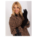 Black gloves with geometric pattern