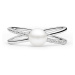 Strieborný prsteň Eternity s pravou prírodnou bielou perlou a Brilliance Zirconia