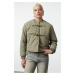 Trendyol Light Khaki Regular Pattern Shepherd Closure Quilted Puffer Coat