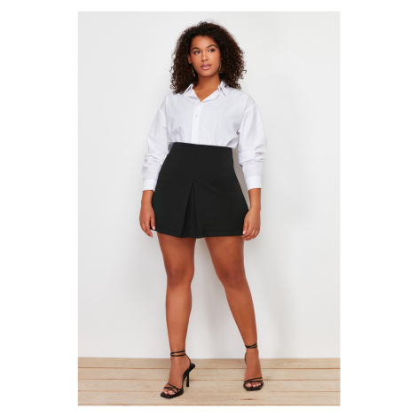 Trendyol Curve Black Woven Short Skirt