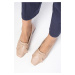 Mio Gusto Brenda Nude Women's Boots With Short Heels.