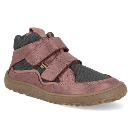 Barefoot detské členkové topánky Froddo - Autumn Tex Pink+ ružové