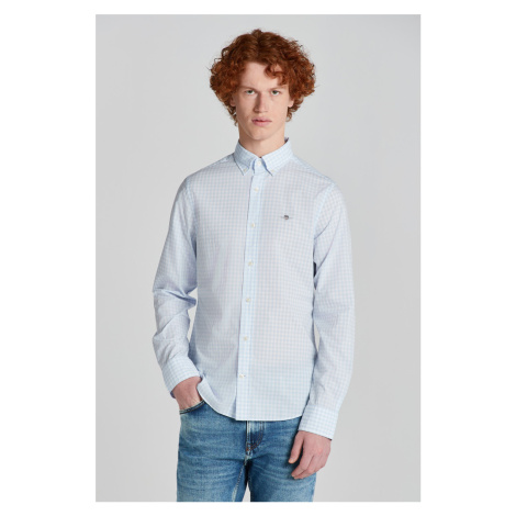 KOŠEĽA GANT SLIM POPLIN GINGHAM SHIRT LIGHT BLUE