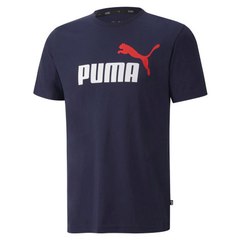 Pánske tričko na cvičenie námornícke modré Puma