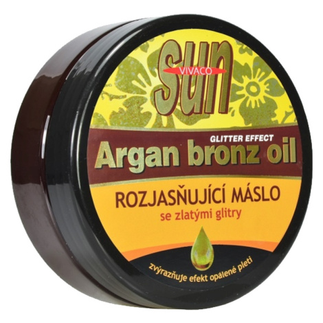 VIVACO SUN Argan Oil rozjasňujúce maslo po opaľovaní so zlatými glitrami 200ml - VIVACO