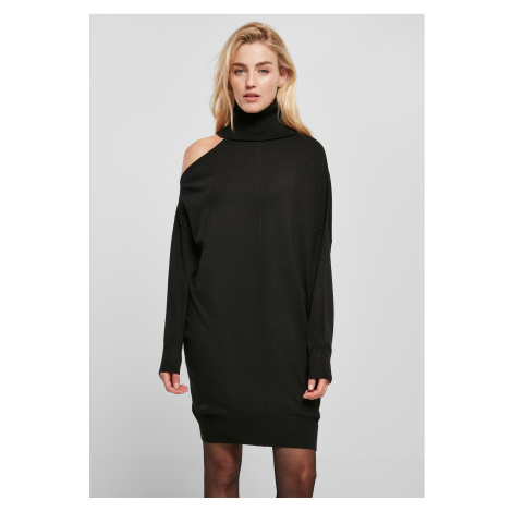 Women's knitted one-shoulder dress - black Urban Classics