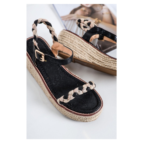 Zlato-čierne platformové sandále Summer Ideal