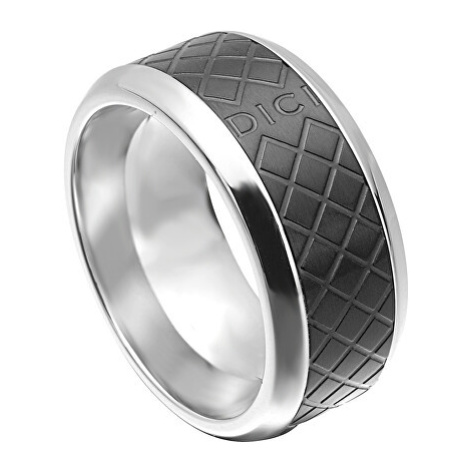 Dici Milano Čierny vzorovaný prsteň z ocele DCRG501502 64 mm