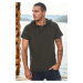 T8570 DEWBERRY HOODED MEN'S T-SHIRT-DARK KHAKI