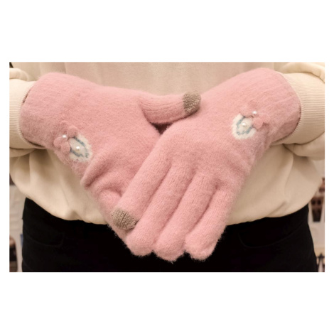 Ružové dámske módne rukavice