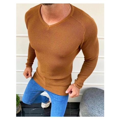 Karamelový sveter pre mužov WX1644