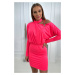 Dress with décor on the shoulder pink neon
