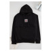 Trendyol Black Regular Cut Label and Stitch Detailed Hooded Sweatshirt