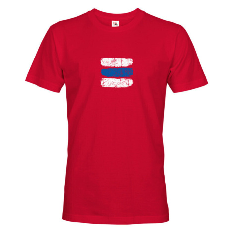 Pánské tričko s potiskem modré turistické značky - ideální turistické tričko