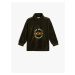 Koton Fleece Sweatshirt Oversize Half Zipper High Neck Pocket Print Detailed