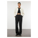 Trendyol Black Elastic Waist Wide Leg/Wide Leg High Waist Woven Trousers