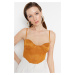 Trendyol Tile Crop Lined Knitted Satin Bustier