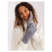 Dark grey knitted women's gloves