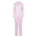 Towel City Dámske saténové dlhé pyžamo TC055 Light Pink
