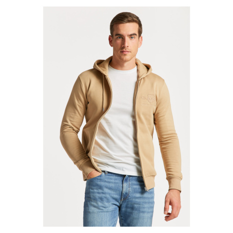 MIKINA GANT TONAL ARCHIVE SHIELD ZIP HOODIE HAZELWOOD BEIGE