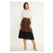 MONNARI Woman's Midi Skirts Patterned Midi Skirt With Belt