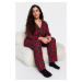 Trendyol Curve Red Plaid Shirt Collar Soft Toe Knitted Pajama Set