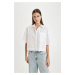 DEFACTO Crop Poplin Short Sleeve Shirt