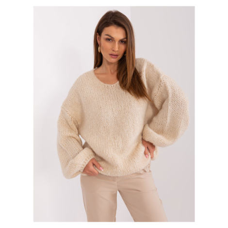 Sweater-LC-SW-3020.10P-light beige Rue Paris