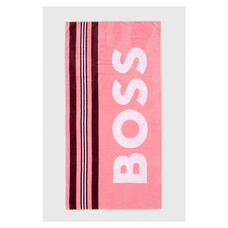 Bavlnený uterák BOSS ružová farba Hugo Boss