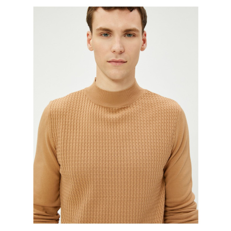 Koton Half Turtleneck Sweater Knitwear Textured Slim Fit Long Sleeve