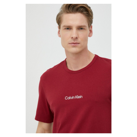 Pyžamové tričko Calvin Klein Underwear červená farba, s potlačou