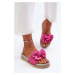 Women's platform slippers with a bow Fuchsia Aflia