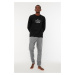 Trendyol Black Men's Regular Fit Printed Knitted Pajama Set